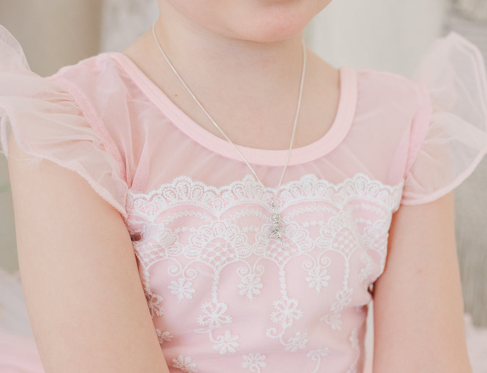 Sterling Silver Children's Ballerina Necklace for Kids