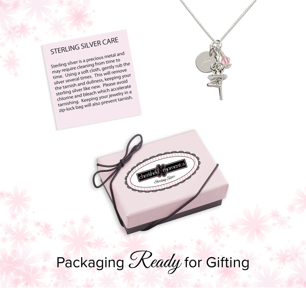 Sterling Silver Personalized Ballerina Necklace for Kids