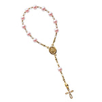 14K Gold-Plated Pink Baby Rosary Baptism Gift