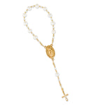 14K Gold-Plated White Baby Rosary Baptism Gift