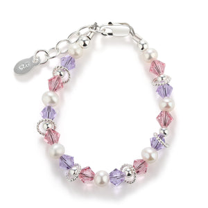 Natalee - Sterling Silver Bracelet with Purple and Pink Accents for Kids