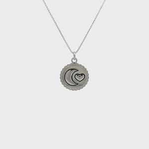 
                
                    Load and play video in Gallery viewer, Sterling Silver &amp;#39;Moon and Back&amp;#39; Birthstone Necklace for Girls
                
            
