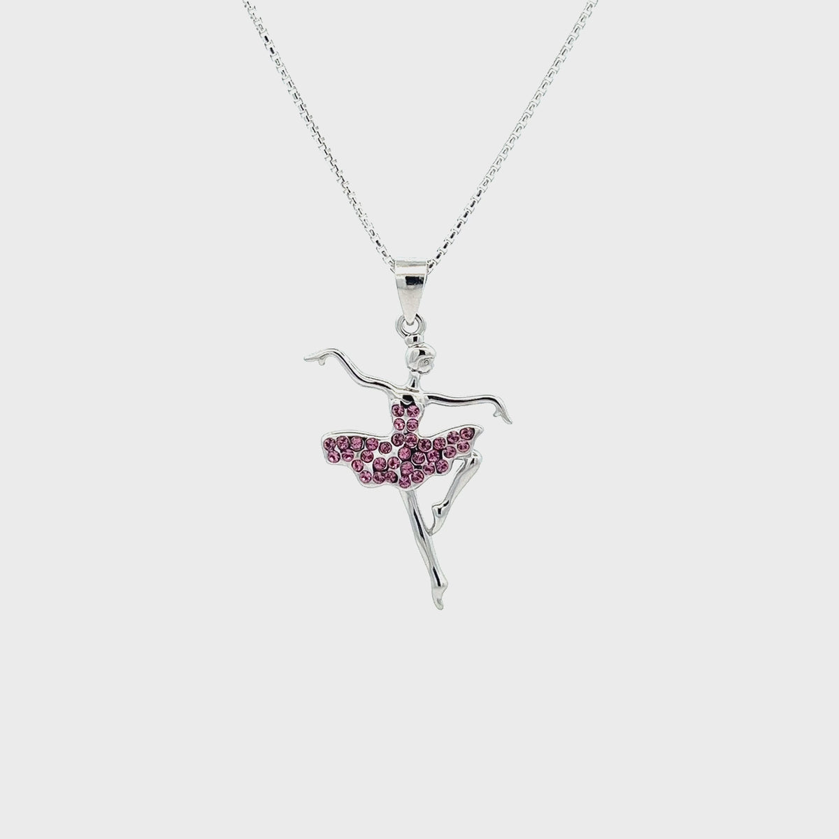 Little Girls Sterling Silver Children's Ballerina Necklace for Kids