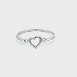 
                
                    Load and play video in Gallery viewer, Sterling Silver Heart Bangle Bracelet for Baby and Child
                
            