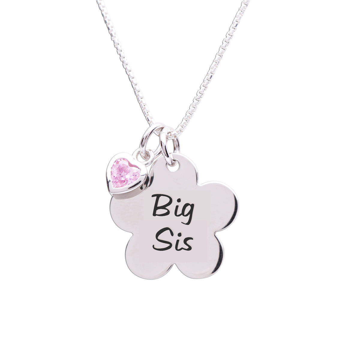 Big Sister Necklace  Small Girls Jewelry, Gift for Big Sister, Silver Girl  Necklace, Sterling Silver Big Sister Necklace, Birthstone Charm - aka  originals
