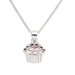 SALE! Sterling Silver Cupcake Necklace for Little Girls