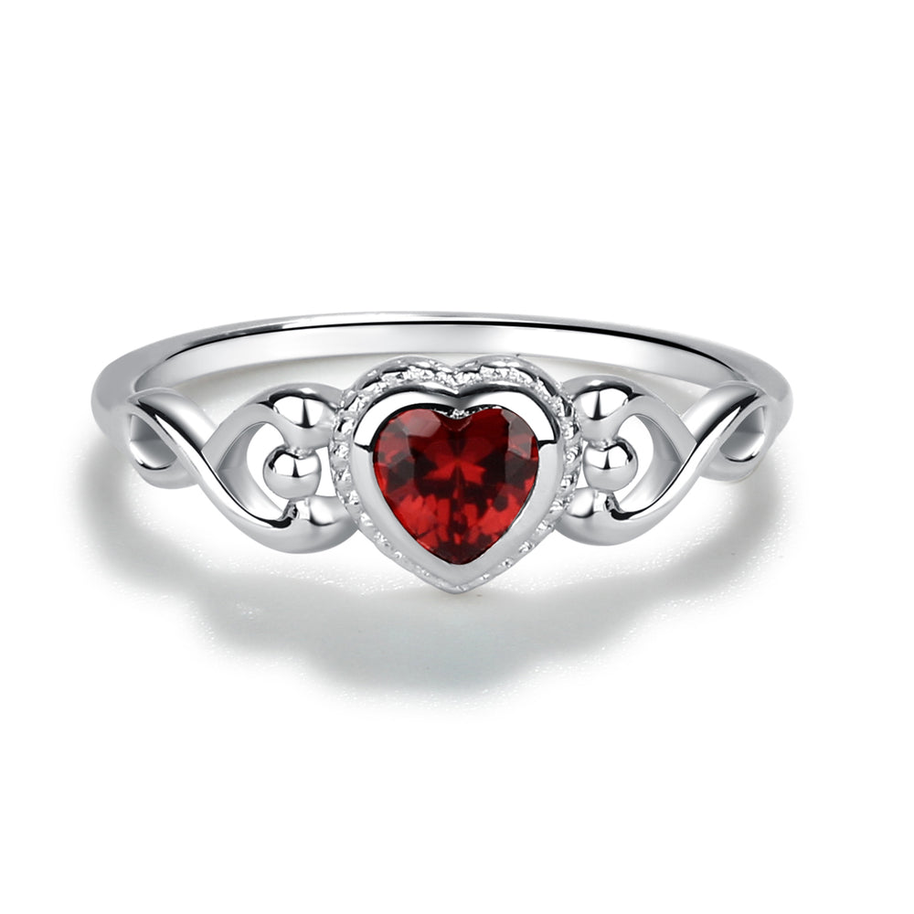 Sterling Silver Heart Birthstone Baby Ring for Kids