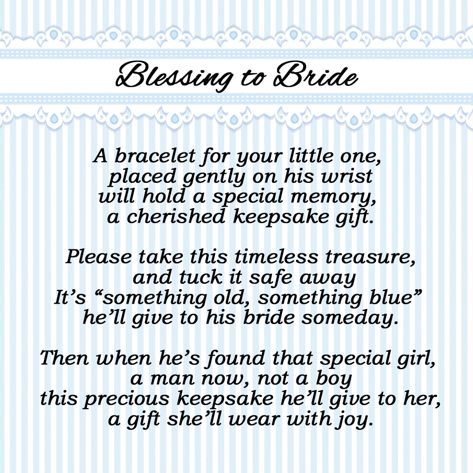 Boy's Blessing to Bride Sterling Silver Christening Bracelet for Baby Boy