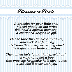 Boy's Blessing to Bride Sterling Silver Christening Bracelet for Baby Boy