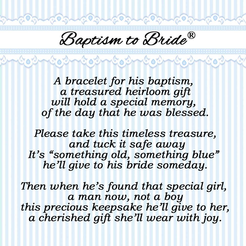 Boy's Baptism to Bride® Sterling Silver Baptism Bracelet for Baby Boy