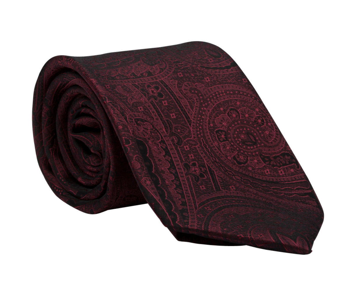 Dark Red Paisley Tie