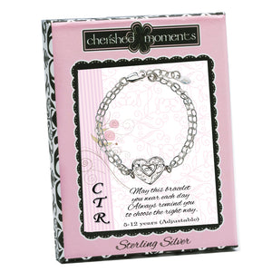 CTR Bracelet with Silver Heart for Girls