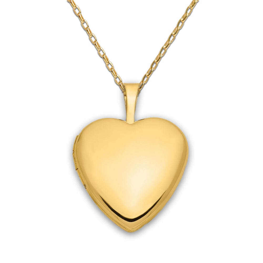 14K Gold-Plated Children's Personalized Heart Locket Necklace
