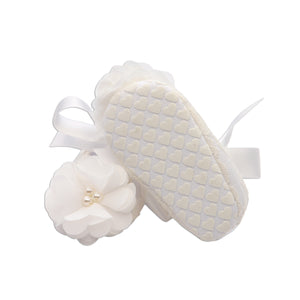 Ivory Lace Baptism Shoe and Headband Set (KSG-083-Shoe Set)
