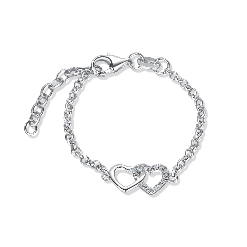 Mom and Me Bracelet Set - Silver Hearts