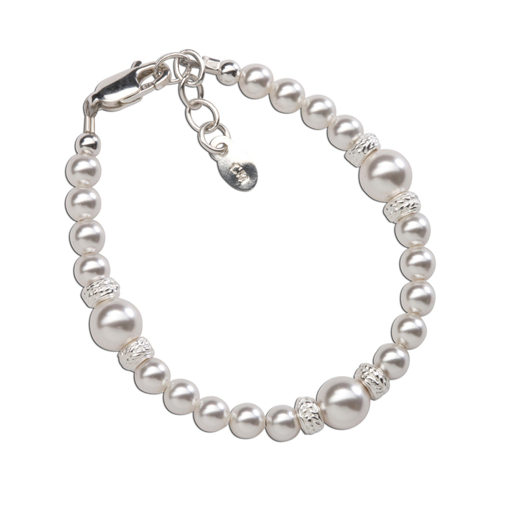 Sterling Silver Girls Pearl Bracelet