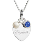 Sterling Silver FREE Engraved Heart Necklace