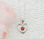 January Birthstone Dancing Heart Pendant