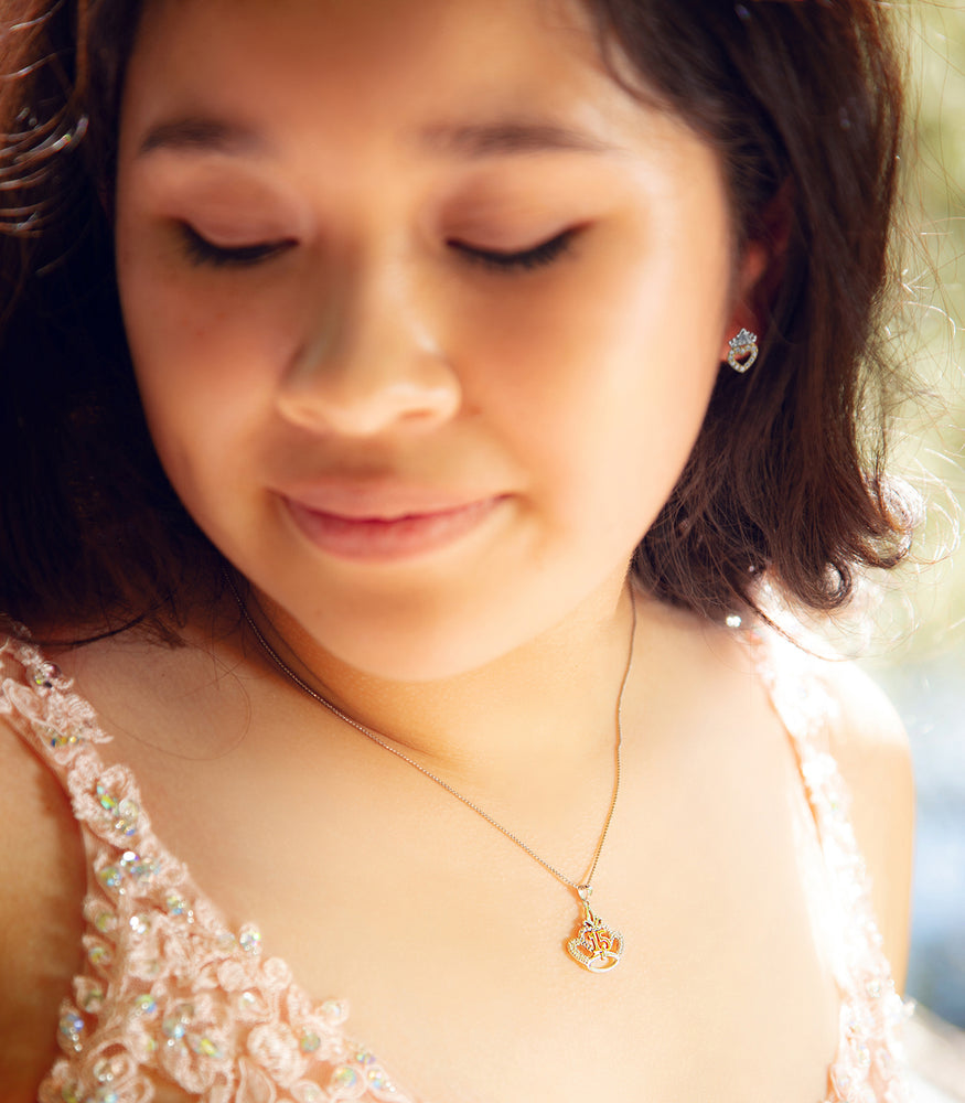 girl wearing quinceanera gifts