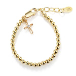 14K Gold Plated Cross Bracelet for Baptism or First Communion Gifts - Cherished Moments Jewelry