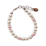 Sterling Silver Pink Pearl Baby Bracelet for Babies and Little Girls