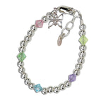 Sterling Silver Multi-color Butterfly Bracelet for Babies, Kids and Toddlers