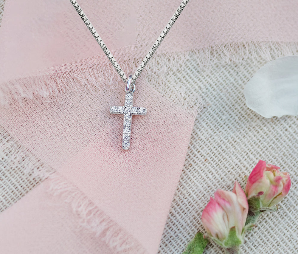 Sterling Silver Children's Cross Necklace - Cherished Moments Jewelry