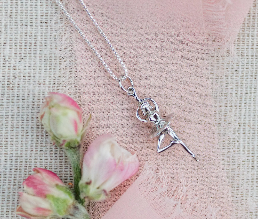 Sterling Silver Children's Ballerina Necklace for Kids - Cherished Moments Jewelry