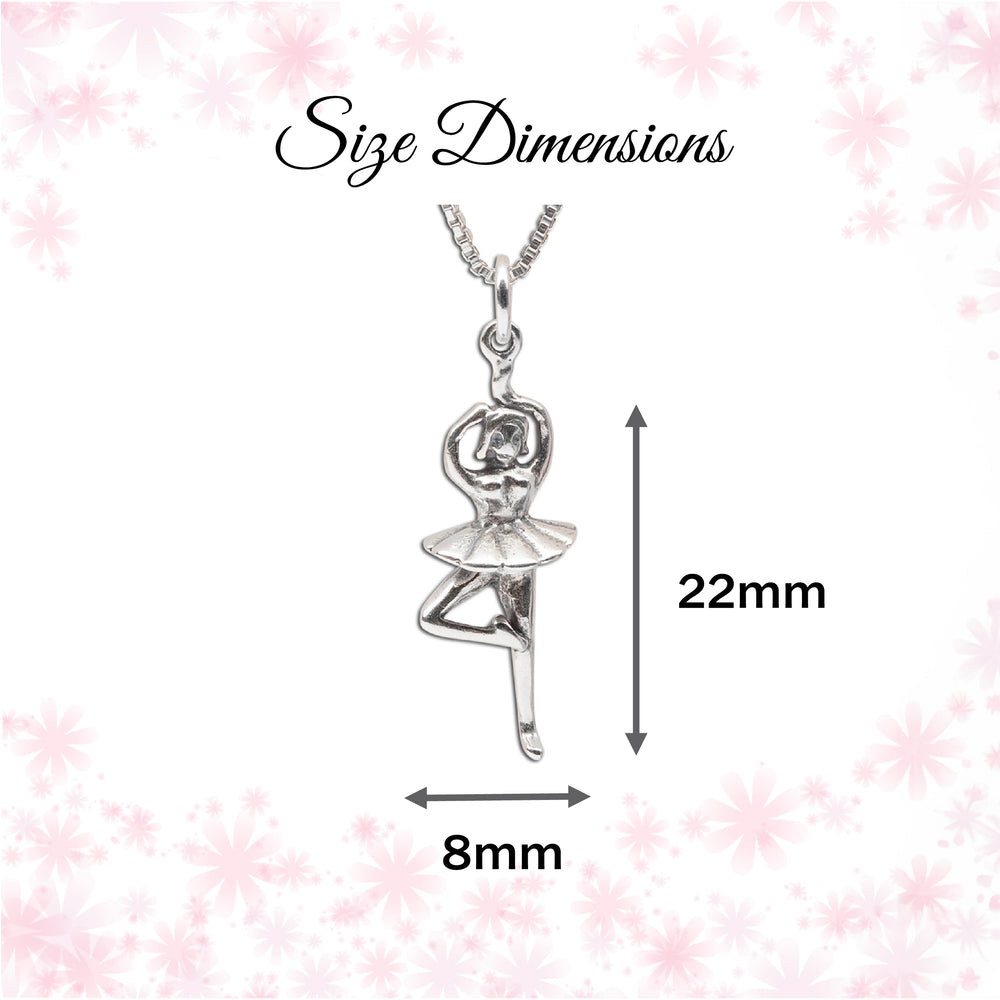 Sterling Silver Personalized Ballerina Necklace for Kids