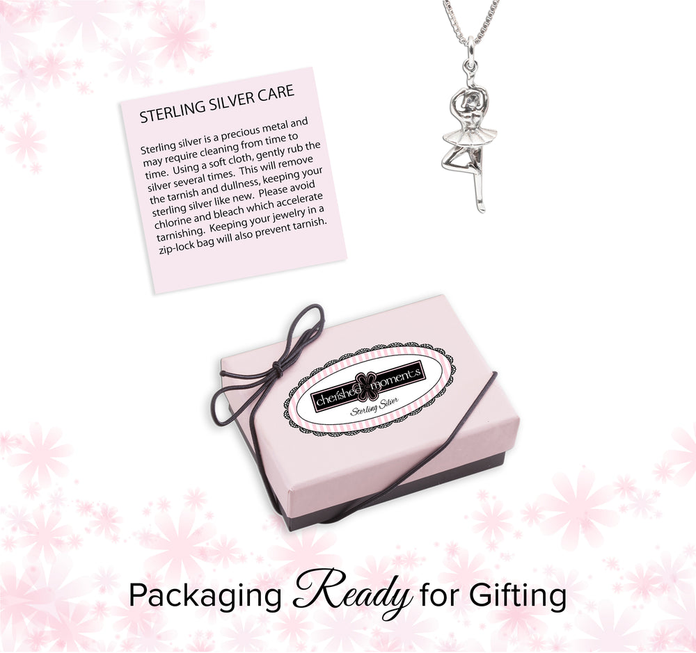 Sterling Silver Children's Ballerina Necklace for Kids