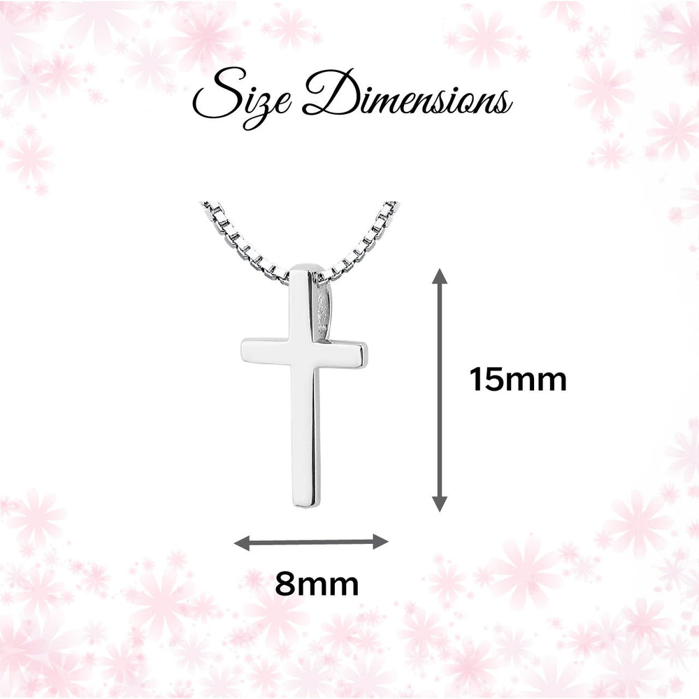 Children's Sterling Silver Dainty Cross Charm Necklace for First Communion or Confirmation Gifts for Girls, Kids 1st Holy Communion Necklace