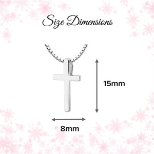 Children's Sterling Silver Dainty Cross Charm Necklace for First Communion or Confirmation Gifts for Girls, Kids 1st Holy Communion Necklace