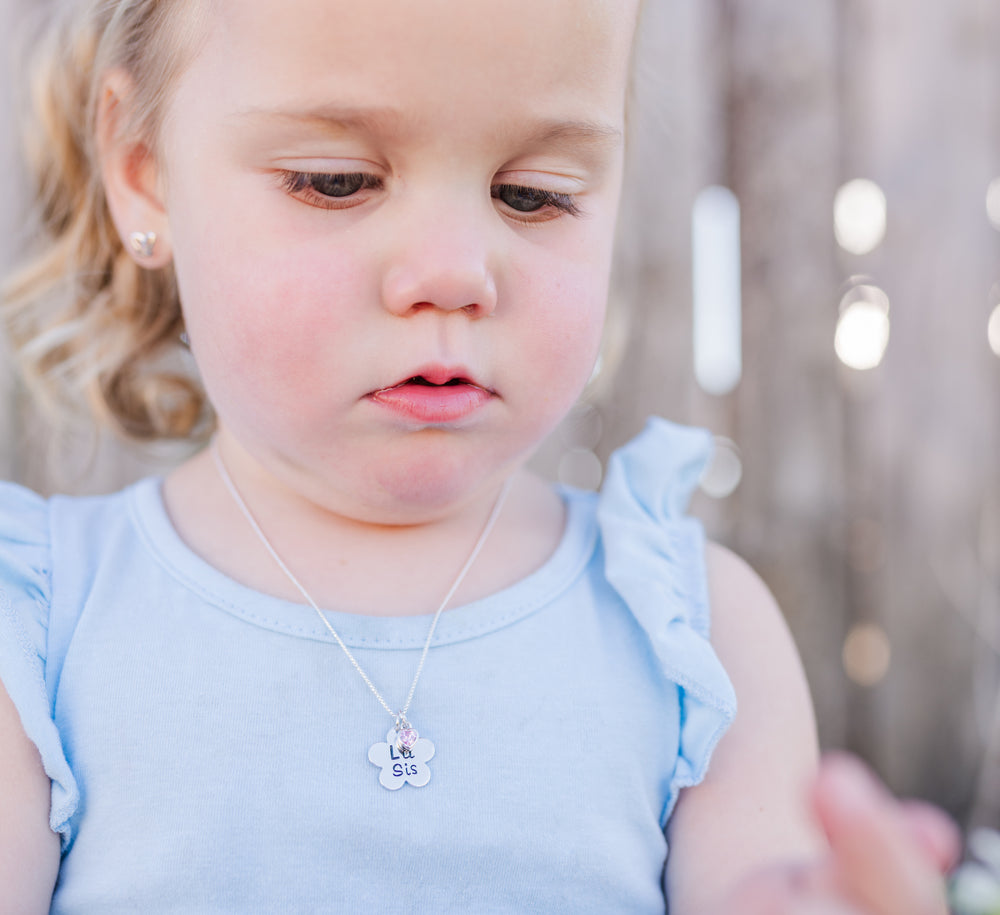 Sterling Silver Big Sis Daisy Necklace for Big Sisters