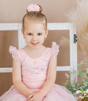 Children's Sterling Silver Pink Ballet Slipper Necklace for Kids and Girls