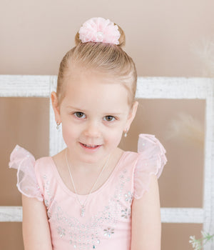 Children's Sterling Silver Pink Ballet Slipper Necklace for Kids and Girls