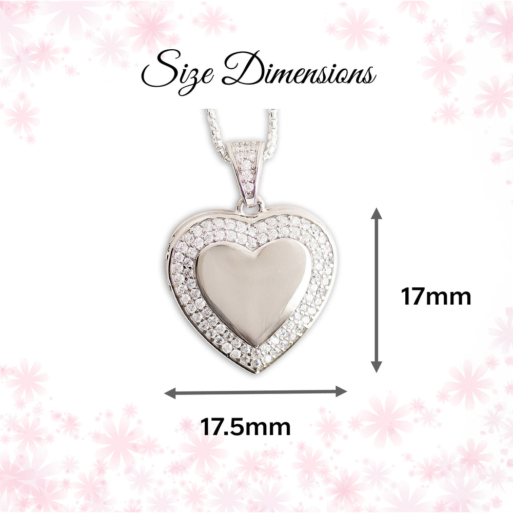 Sterling Silver Children's Personalized Heart Locket with CZ Stones