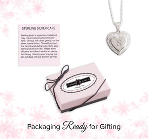 Sterling Silver Children's Personalized Heart Locket with CZ Stones