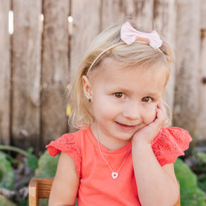 Sterling Silver Little Girl's Pink Heart Necklace