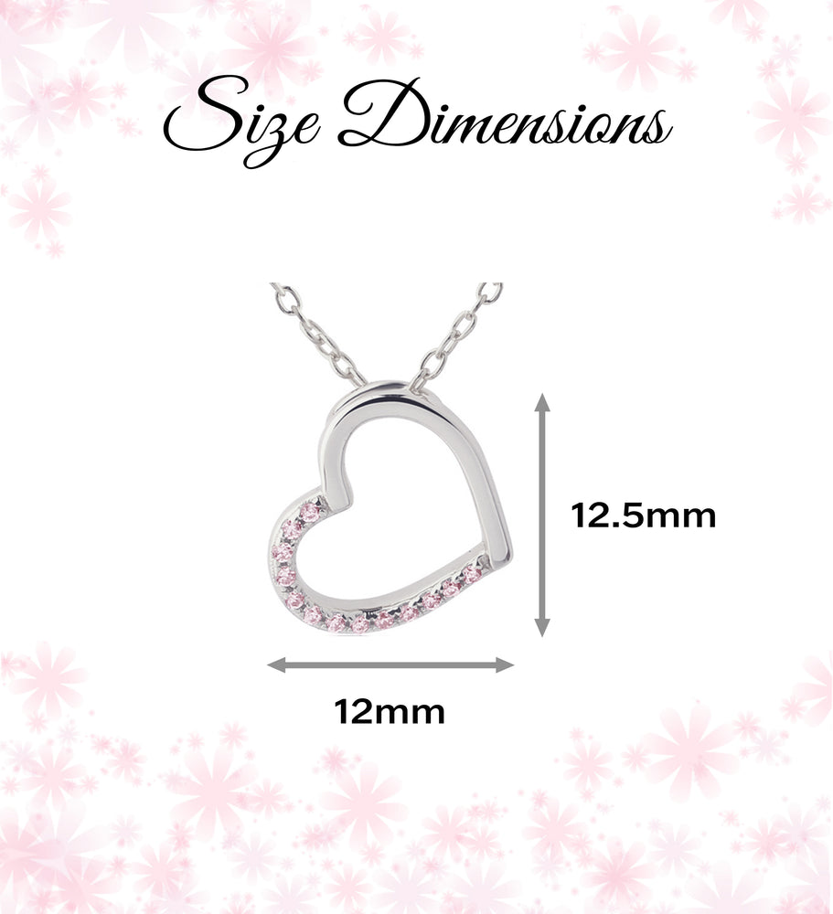 Children's Sterling Silver Floating Heart Necklace for Girls & Kids