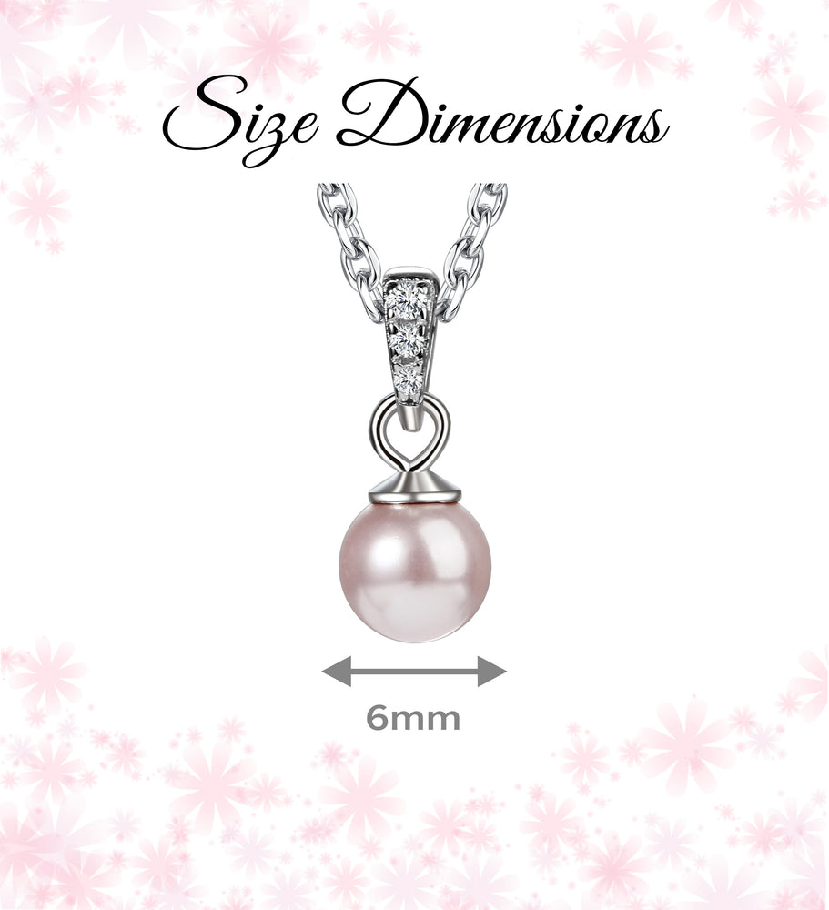 Sterling Silver Child's Pink Pearl Necklace