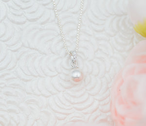 Sterling Silver Child's White Pearl Necklace gift