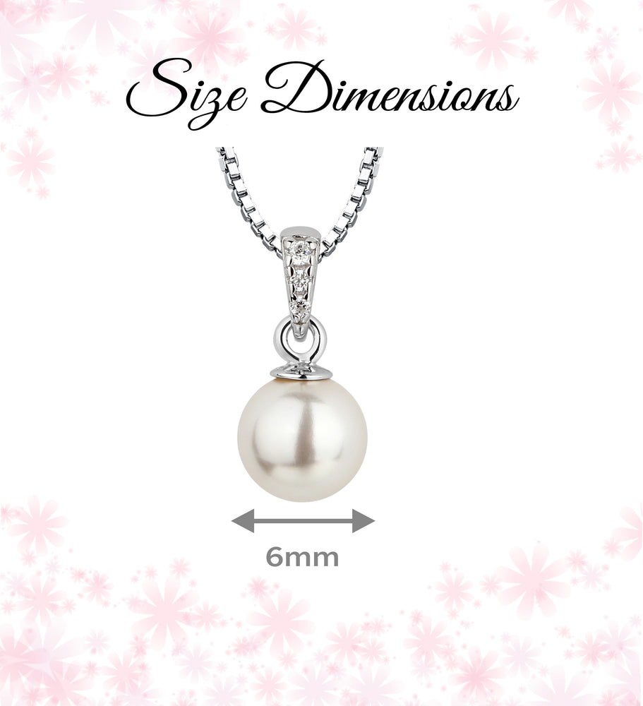 Sterling Silver Child's White Pearl Necklace