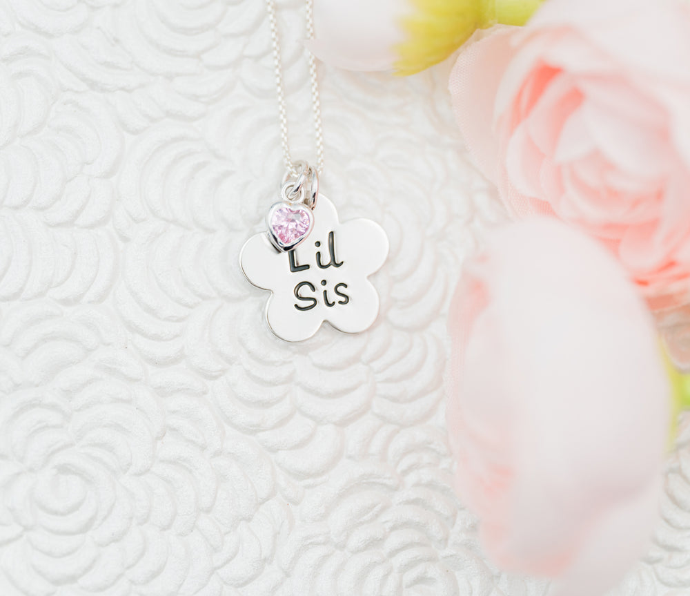 Sterling Silver Little Sister Daisy Necklace - Cherished Moments Jewelry