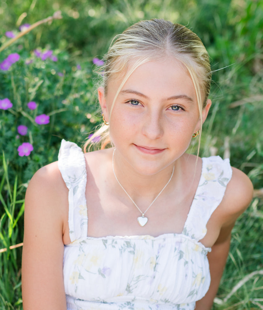 Sterling Silver Children's Personalized Heart Necklace