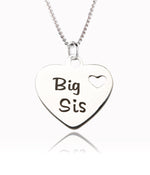 Sterling Silver Big Sis Heart Necklace for Big Sisters