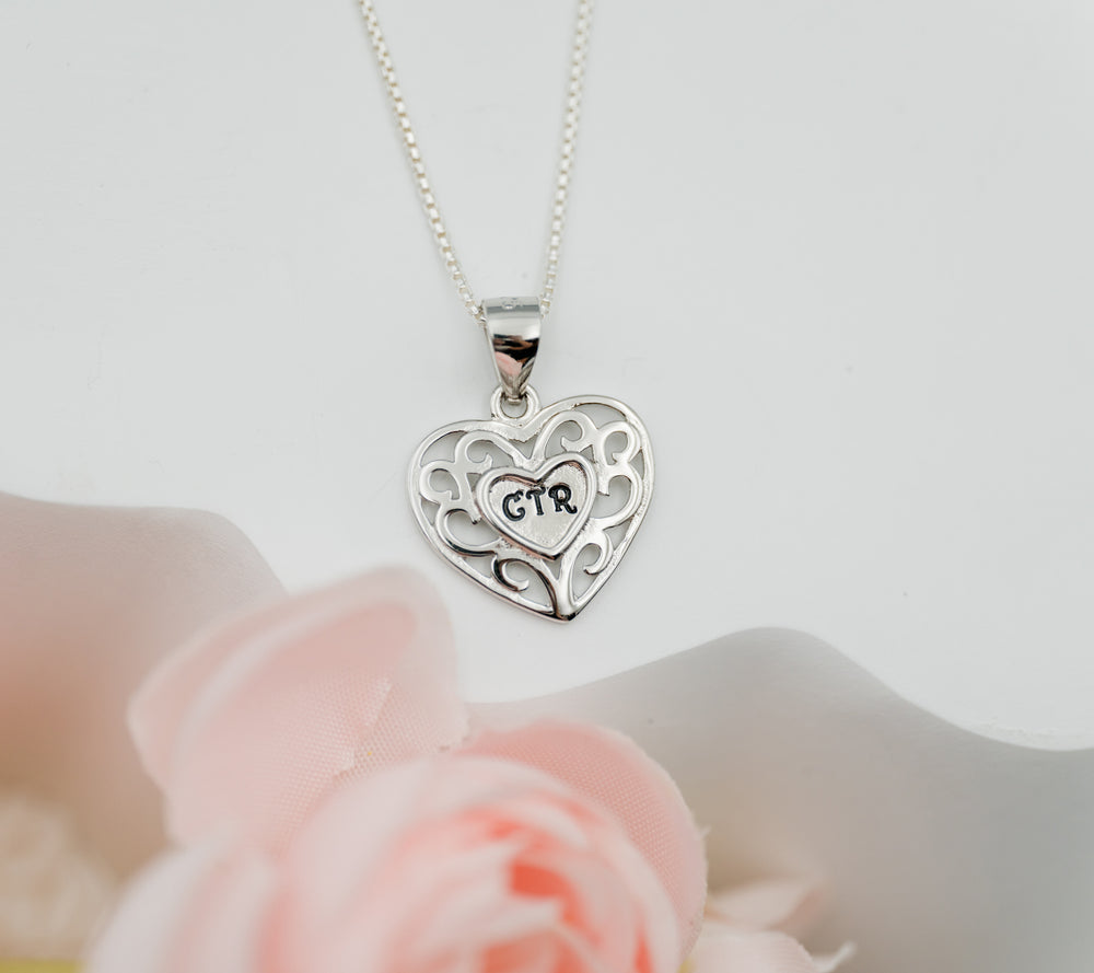 CTR Necklace with Silver Heart for Girls