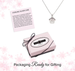 Sterling Silver Cupcake Necklace for Kids