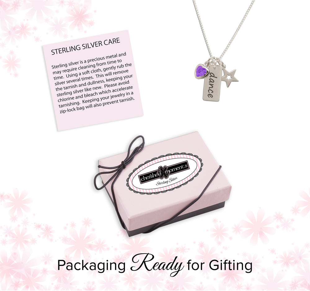 Sterling Silver Children's Dance Necklace-Lavender