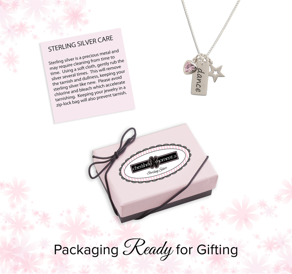 Sterling Silver Children's Dance Necklace-Pink