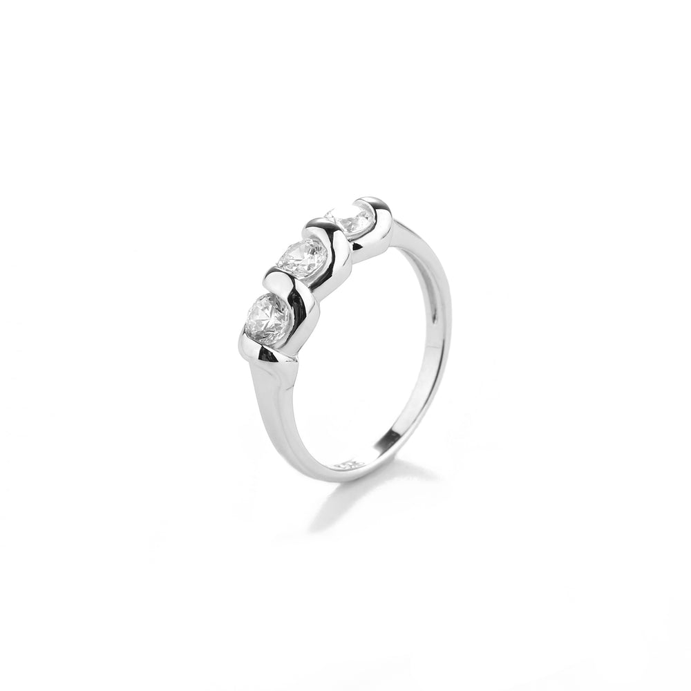 Sterling Silver Baby Ring with Twisted Band and Three CZ Stones for Girls